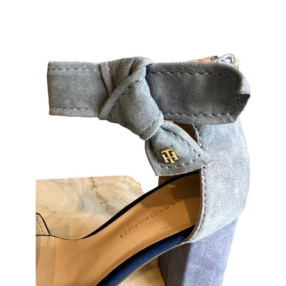 Tommy Hilfiger blue suede ankle strap detail formal heels 6.5 - Picture 4 of 9